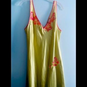Senzara long sexy slinky nightgown in 2X. Machine washable.